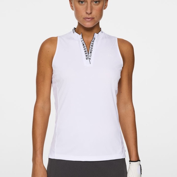 J. LINDEBERG LEYA SLEEVELESS TOP WHITE - Picture 1 of 6